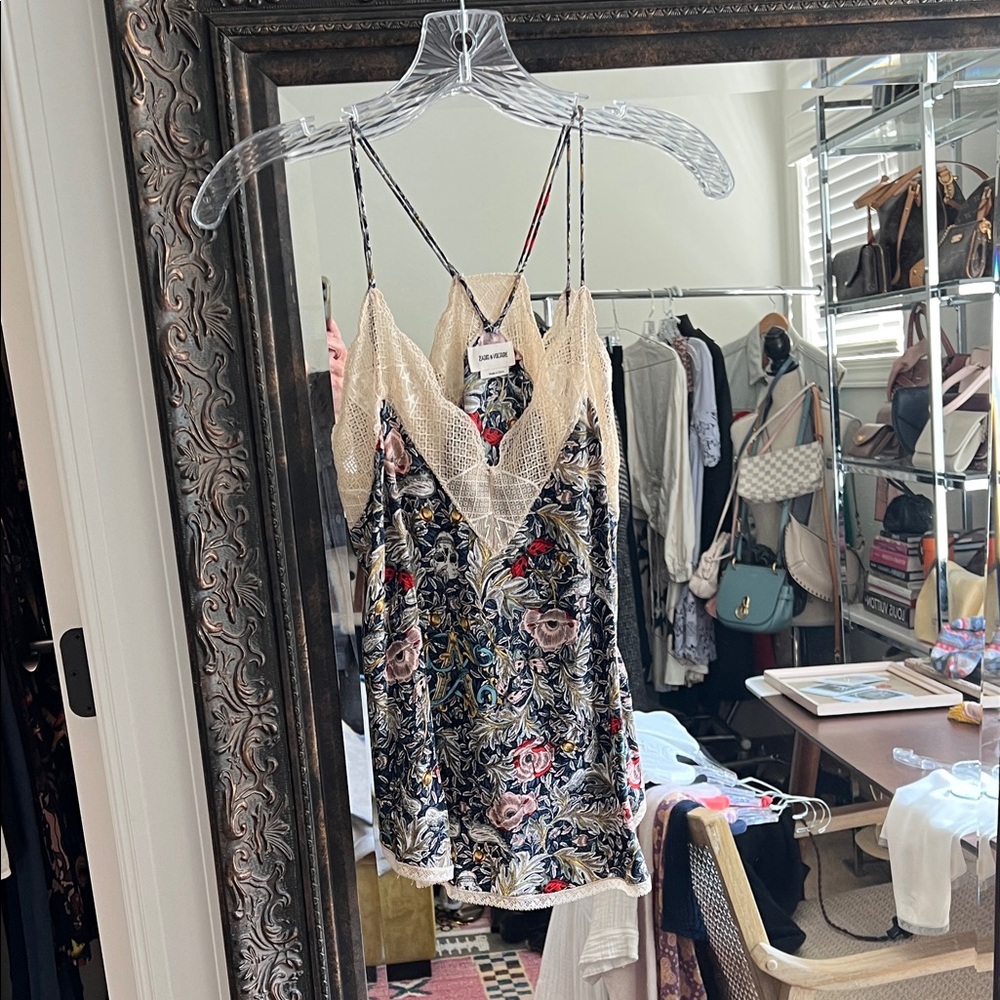 Zadig & Voltaire Floral Lace Trim Cami